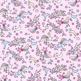 Star Shower Pink Cotton Fabric