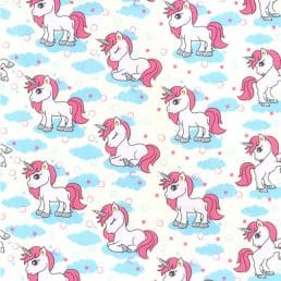 My Little Unicorn Ivory Cotton Fabric