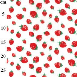 Large Strawberries on Ivory PolyCotton Fabric