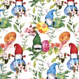 Easter Egg Gnomes Digital Cotton Fabric