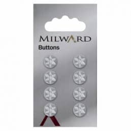 Clear Flower 10mm buttons | Pack of 8