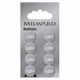 Clear Fisheye 13mm buttons | Pack of 8
