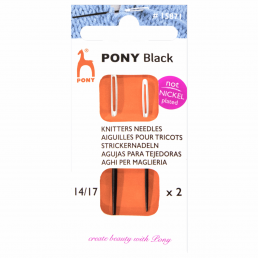 Pony Wool Sewing Needles - Black with White Eye - Size 14 and 17