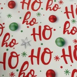 Ho Ho Baubles Christmas Digital Cotton Fabric