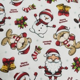 Festive Friends Christmas Digital Cotton Fabric (10cm x 10cm Swatch)