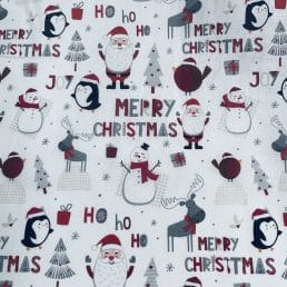Christmas Greetings Digital Cotton Fabric (10cm x 10cm Swatch)