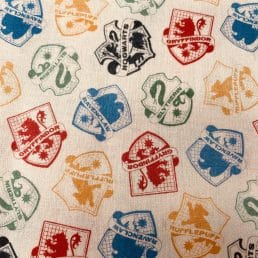 Hogwarts Houses Licensed Digital Cotton Fabric