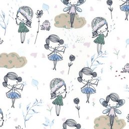 Fairies on Ivory Cotton Jersey