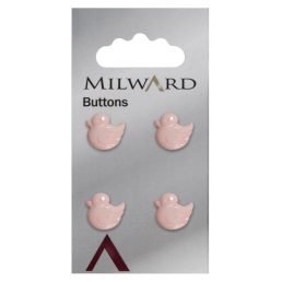Buttons - Pink Duck 13mm - Pack of 4