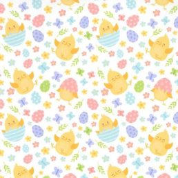 Easter Chicks Digital Cotton Fabric