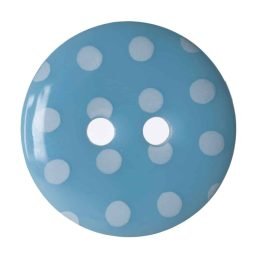 Blue Polka Dot Buttons 15mm | Pack of 6