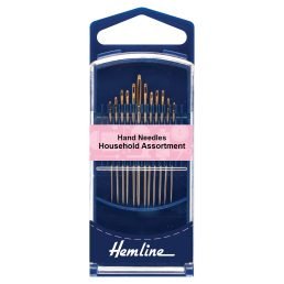 Hand Sewing Needles - Household Assorted - Premium Gold Eye -12 Pieces