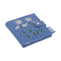 Needle Case | Embroidered Denim Daisies
