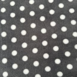50cm x 130cm Anti Pil Polar Fleece White Spots on Grey