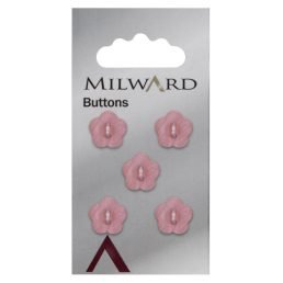 Pink  Flower 12mm buttons | Pack of 5