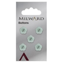 Mint Flower 12mm buttons | Pack of 5