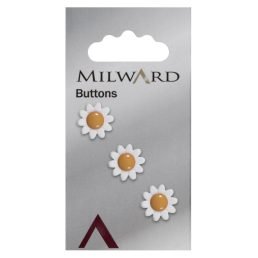 Daisy Flower 13mm buttons | Pack of 3
