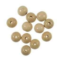 Beech Wood Beads | 15mm | Packs of 12