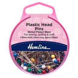 Hemline 200 Pins | Plastic Head 38mm