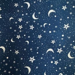 Moon and Stars on Midnight PolyCotton
