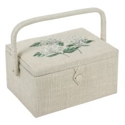 Medium Sewing Box | Embroidered Hydrangea