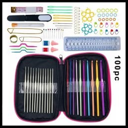Crochet Hook Set With Case | 100 Pieces | Purple