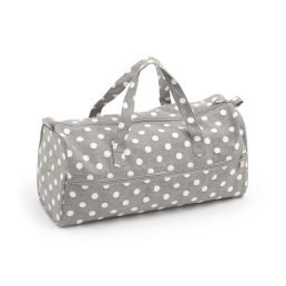 Knitting Bag | Grey Linen Polka Dot