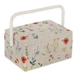 Medium Sewing Box  | Embroidered Wildflowers