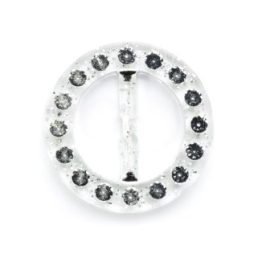 Vogue Star Crystal Clear Glitter Button | 20mm | Pack of 1 | BF086
