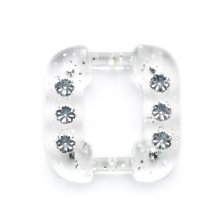 Vogue Star Crystal Clear Rhinestone Square Button | 5mm | Pack of 1 | BF085